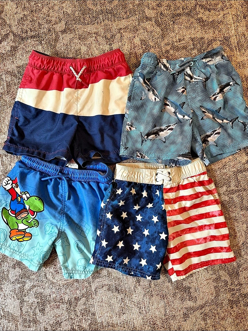 4 Boys Swimsuits GUC Sz 5/6